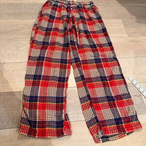 AERIE WOMENS RED PLAID PULL ON JOGGER PAJAMA PANTS XS
